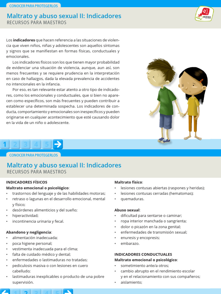 M Indicadores | PDF | Abuso infantil | Abuso sexual