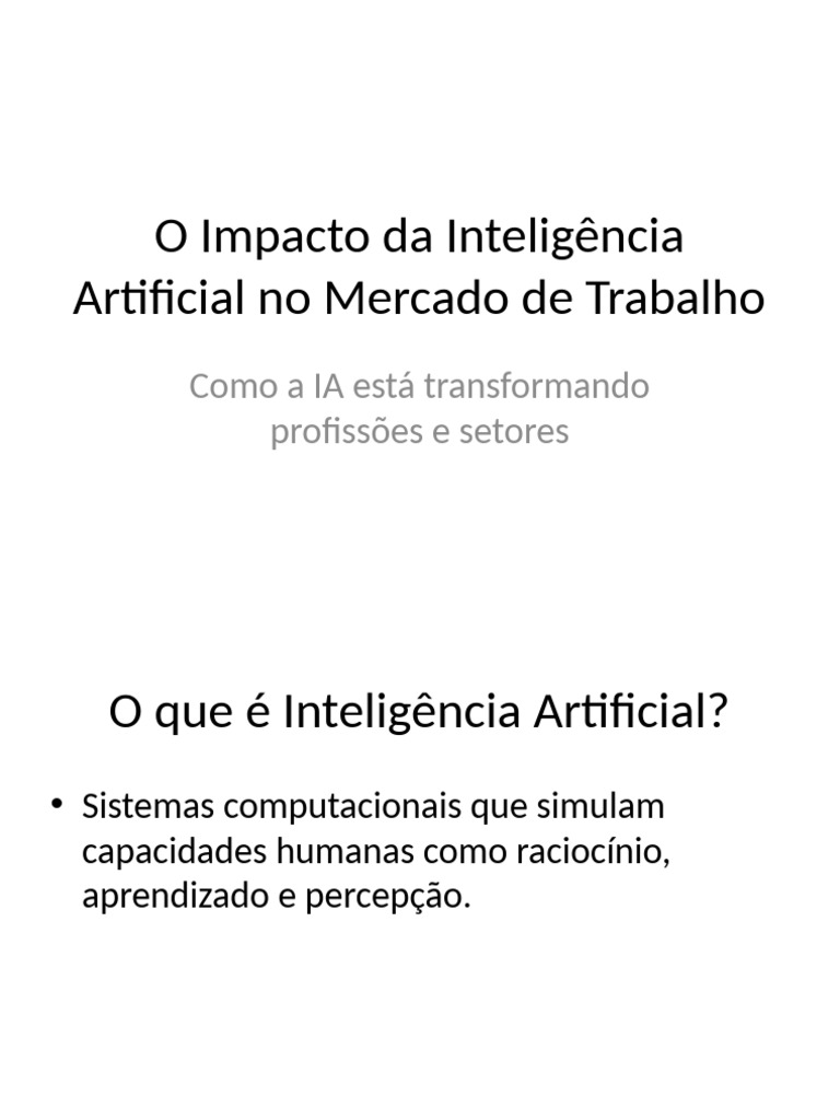 Impacto da IA no Mercado de Trabalho | PDF