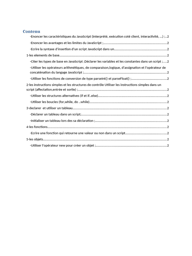 Guide complet sur JavaScript et ses fonctionnalités | PDF | JavaScript ...