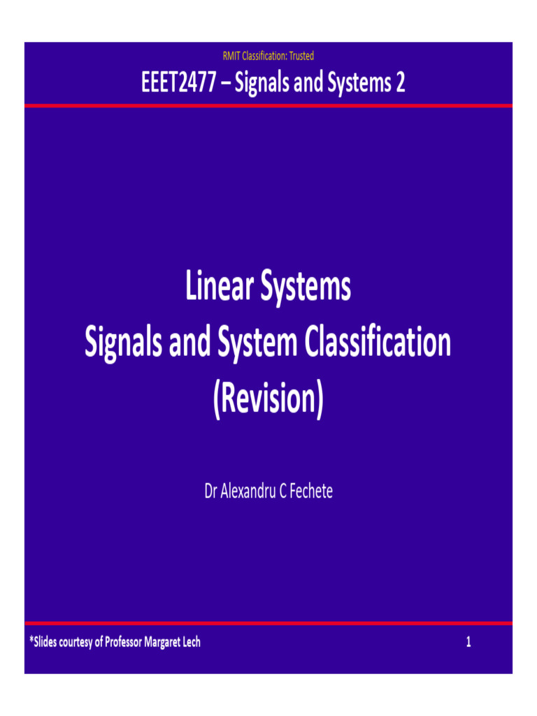 Signals and Systems Overview | PDF | Applied Mathematics | Algorithms