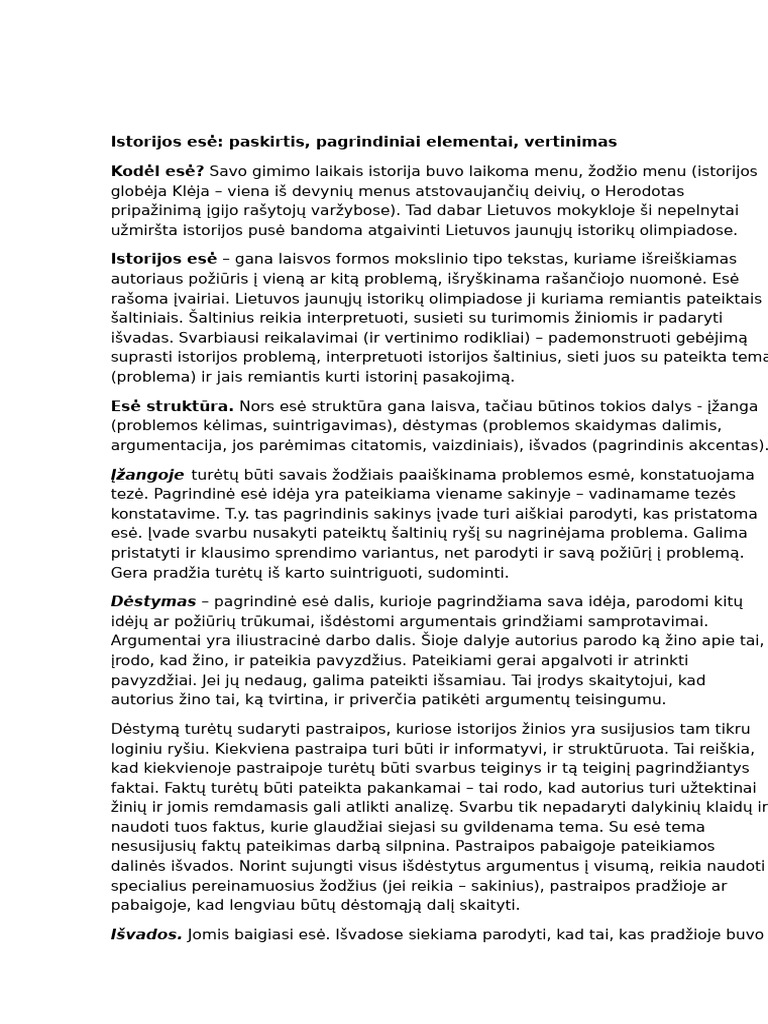 Istorijos Ese | PDF