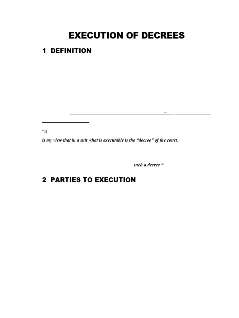 Execution of Decrees PDF | PDF | Judgment (Law) | Lawsuit