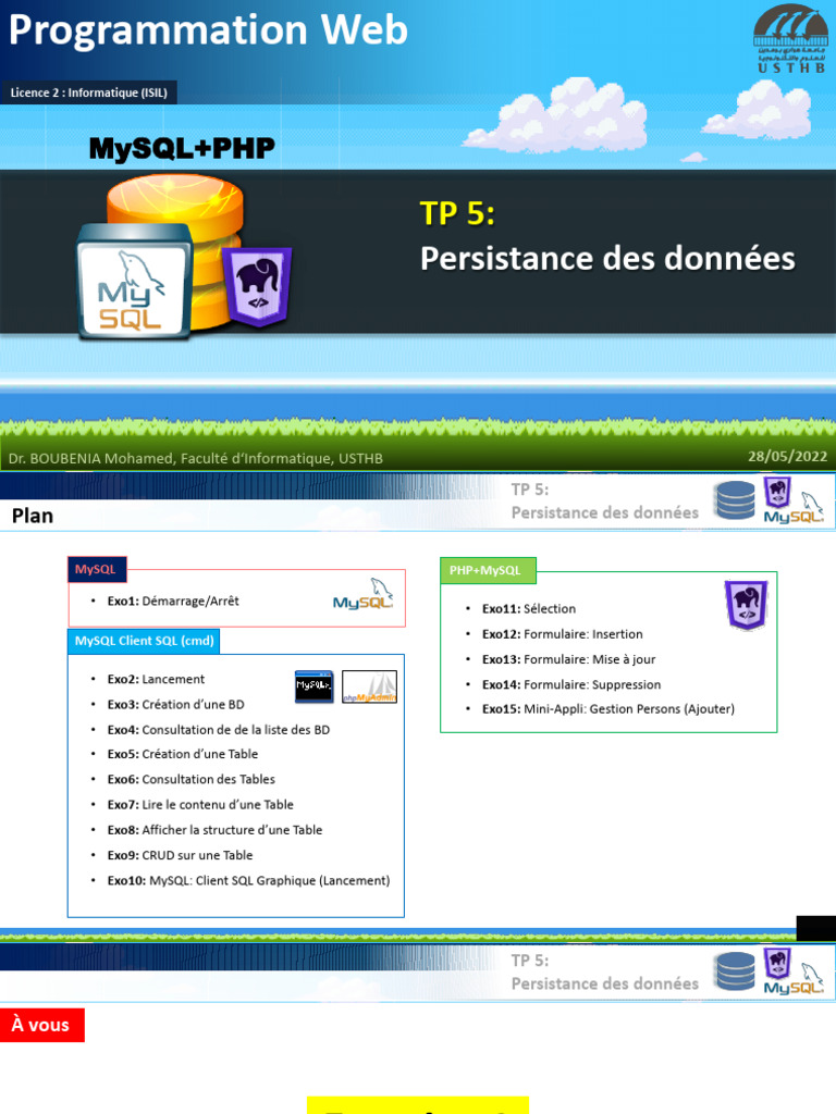 Persistance des données en PHP et MySQL | PDF | MySQL | Programmation web