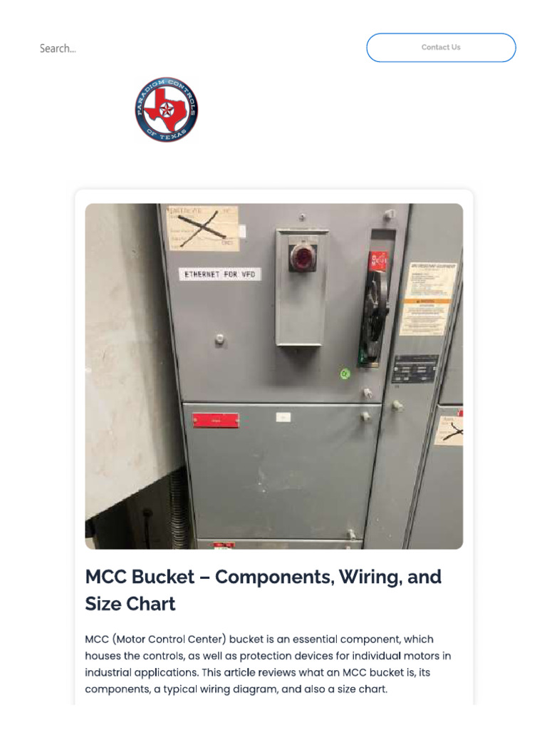 MCC BUCKET Components | PDF