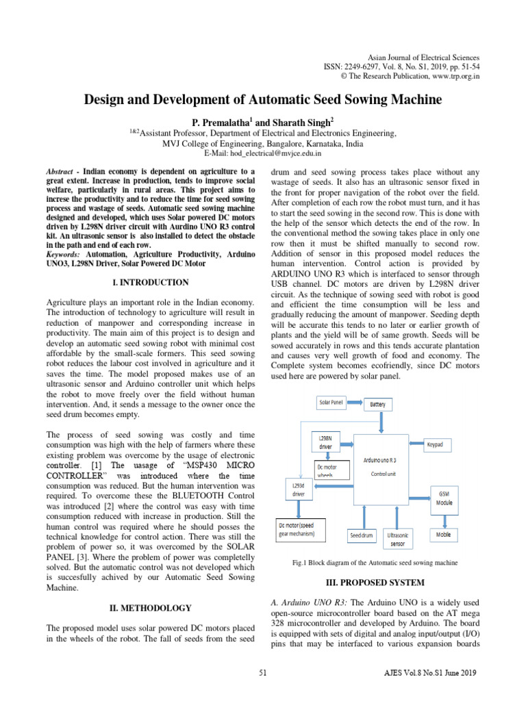 Arduino-Based Automatic Seed Sower | PDF | Arduino | Computer Engineering