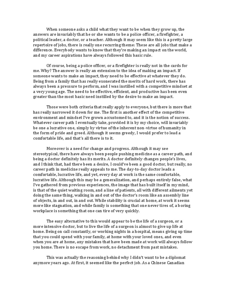 My career essay picture