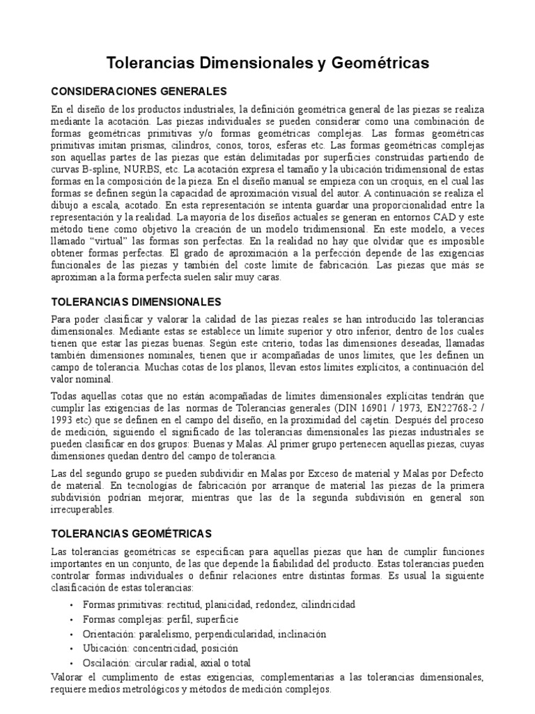 tolerancias dimensionales Tolerancia de ingeniería