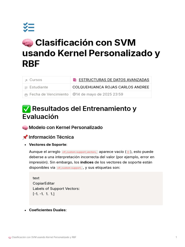Clasificacin Con SVM Usando Kernel Personalizado y RBF | PDF | Máquinas ...