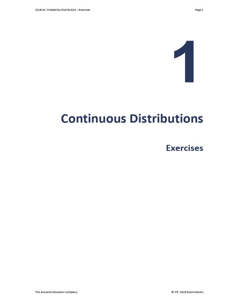 Probability Distribution Exercises Guide | PDF | Probability Density ...