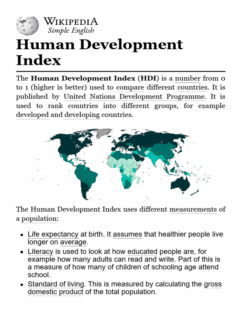Human Development Index - Simple English Wikipedia, The Free ...