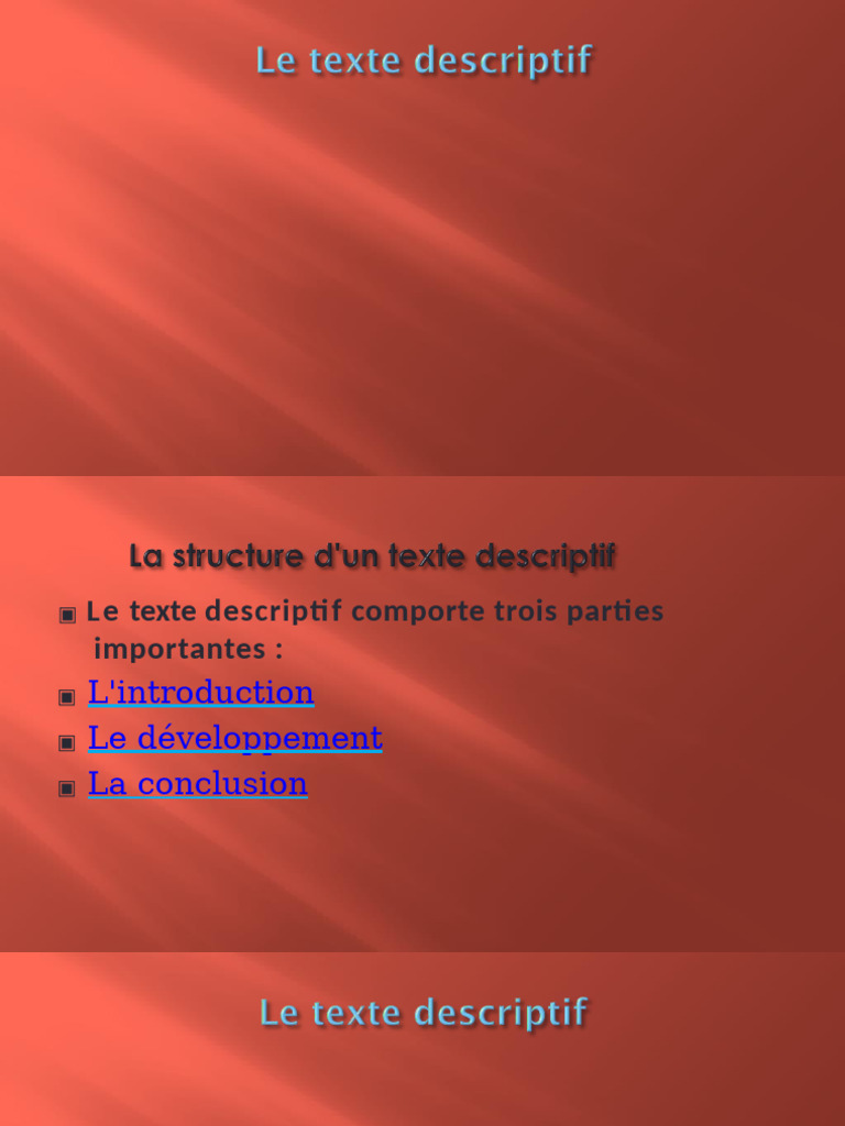 Comprendre le texte descriptif | PDF