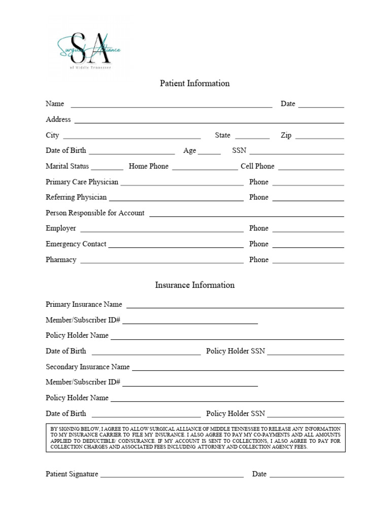 Patient Information and Privacy Consent Form | PDF | Coronary Artery ...