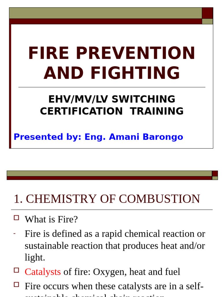Fire Prevention and Extinguishing Training | PDF | Fires | Combustion