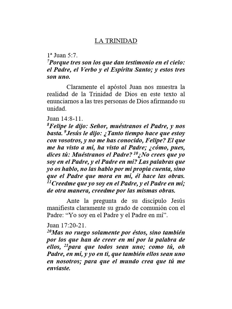 Comprendiendo la Trinidad en la Biblia | PDF | espíritu Santo | Nuevo ...