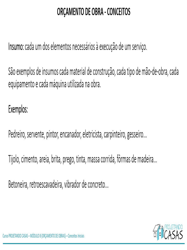 Modulo+8 Aula+2 Insumos+e+Composicoes | PDF | Alvenaria | Argamassa ...