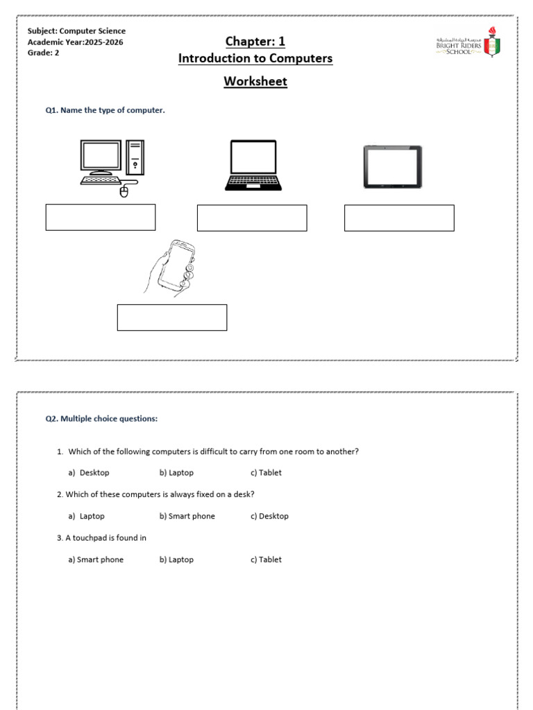 Grade 2 Computer Types Worksheet | PDF