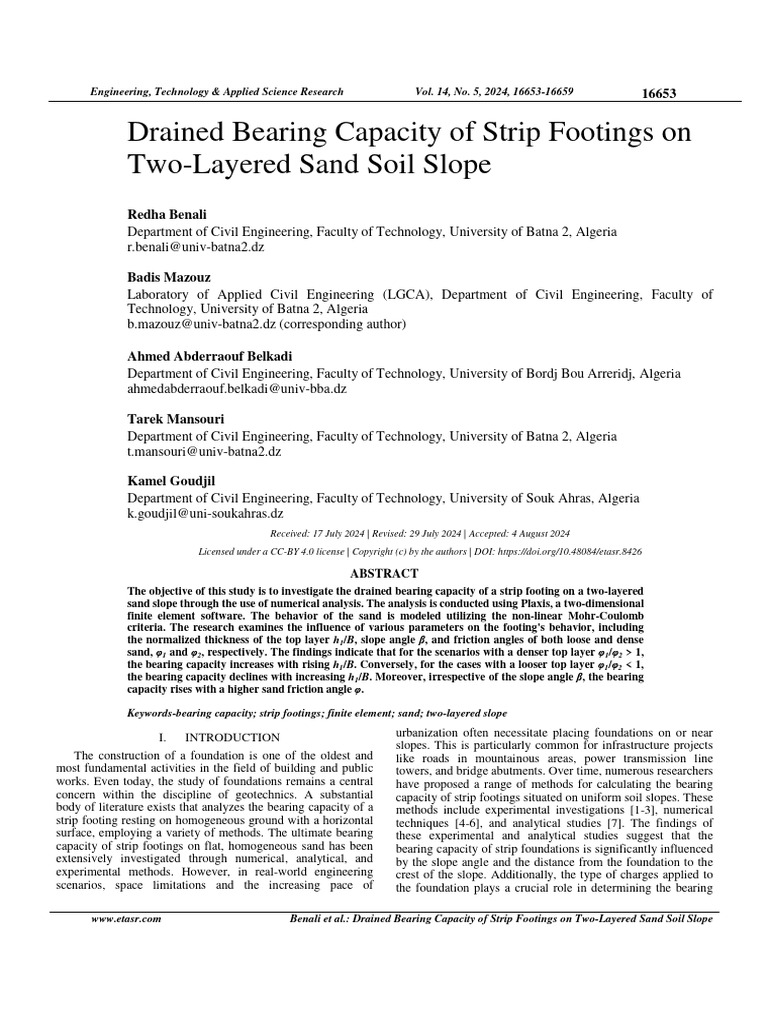 Drained Bearing Capacity of Strip Footings | PDF | Geotechnical ...