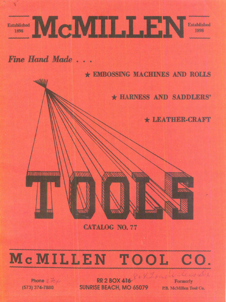 McMillen Leather-Craft Tools Catalog | PDF | Tools | Cutting Tools
