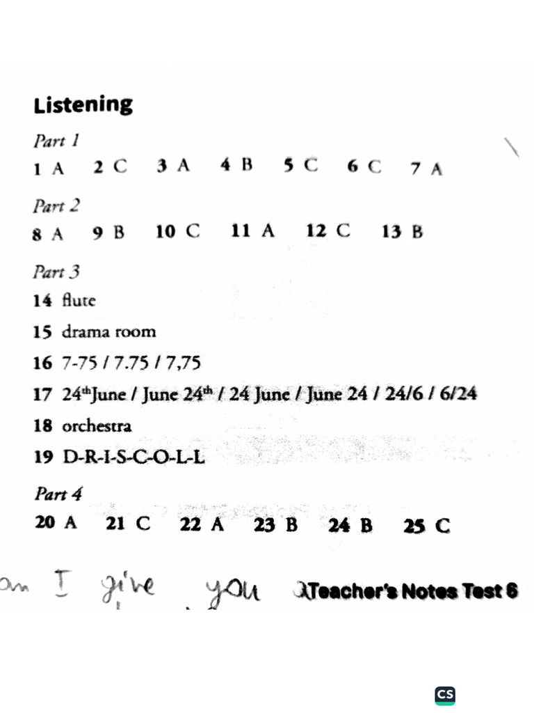 Listening Test 6 | PDF