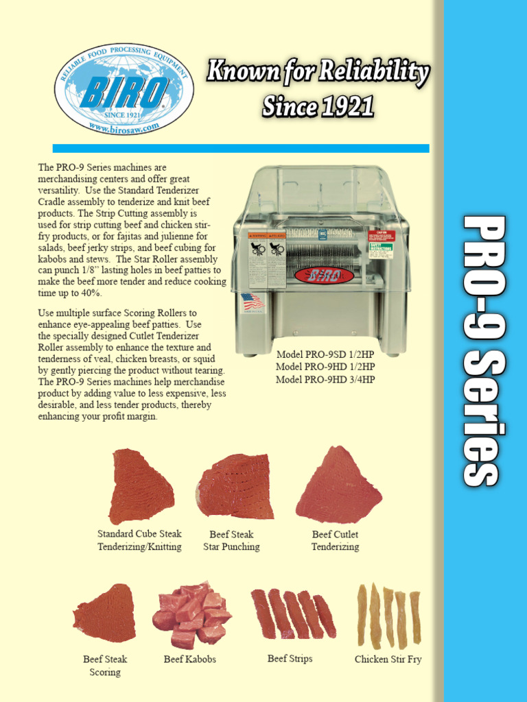 PRO-9 Series Meat Tenderizing Machines | PDF | Beef | Steak