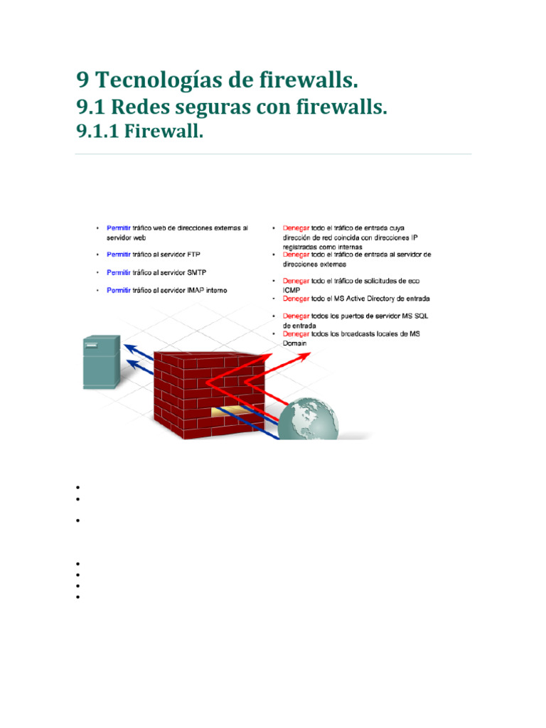Tecnologías y diseño de firewalls | PDF | Cortafuegos (informática ...