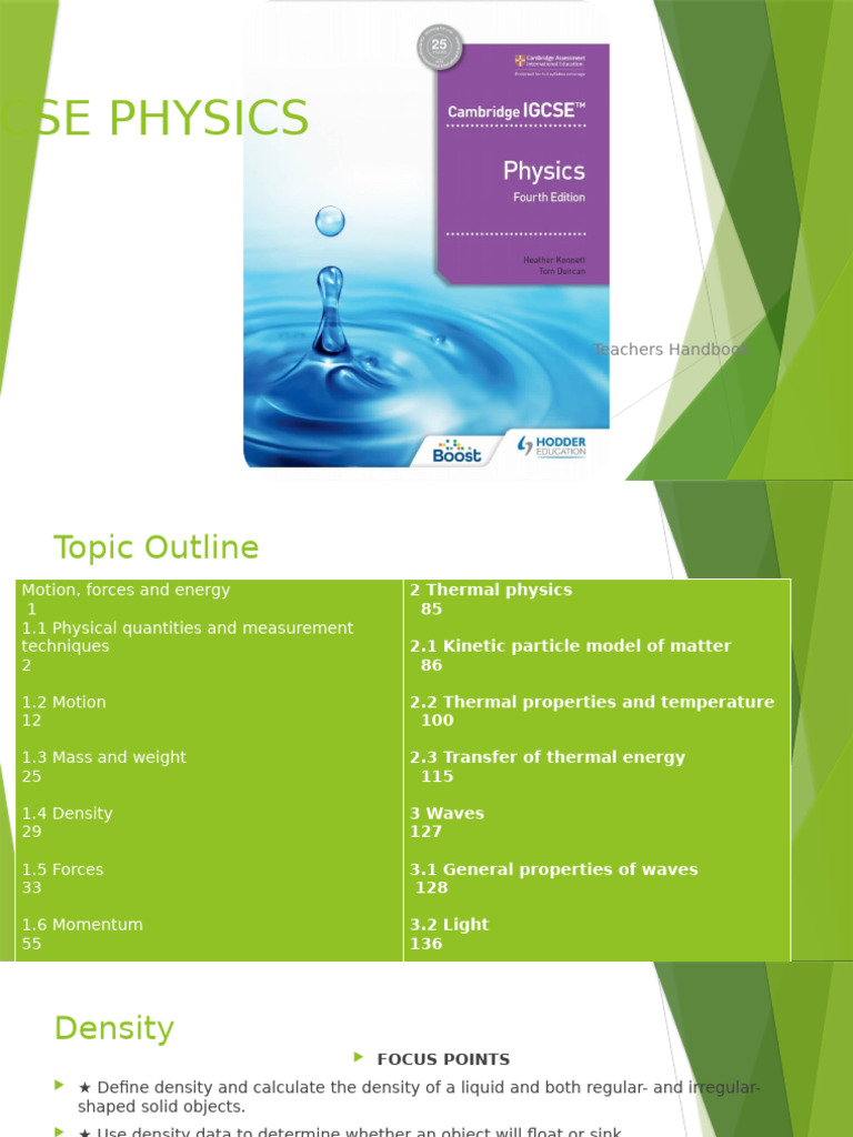 IGSCE PHYSICS PPT Handbook | PDF | Lever | Energy Development