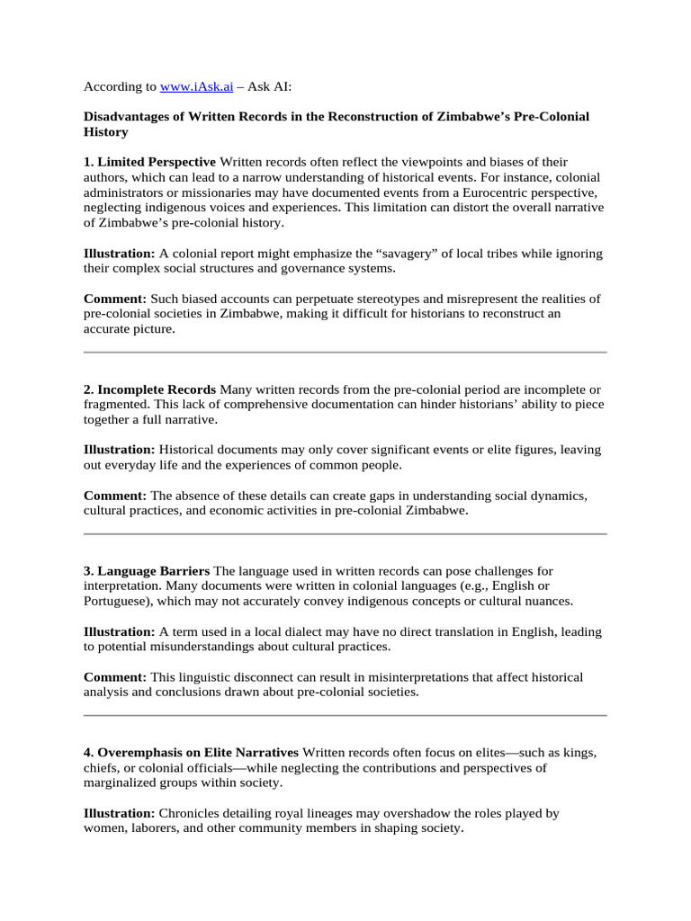 Disadvantages of Written History Sources | PDF | Historian | Narrative