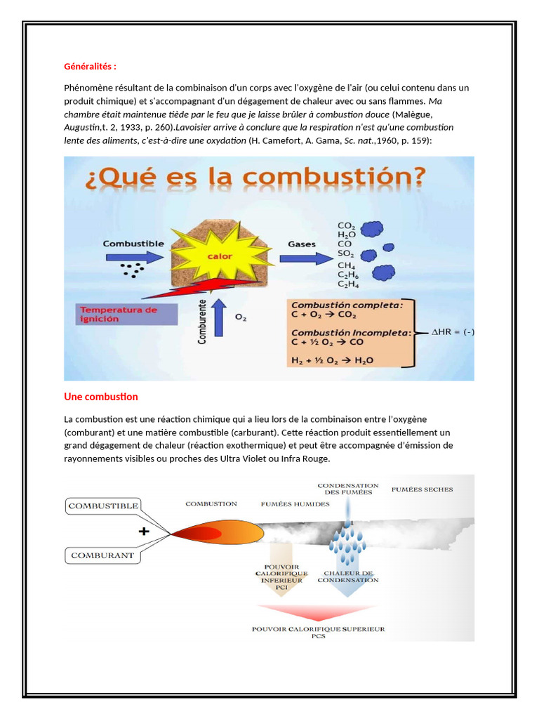 Comprendre la combustion et ses types | PDF | La combustion | Combustible