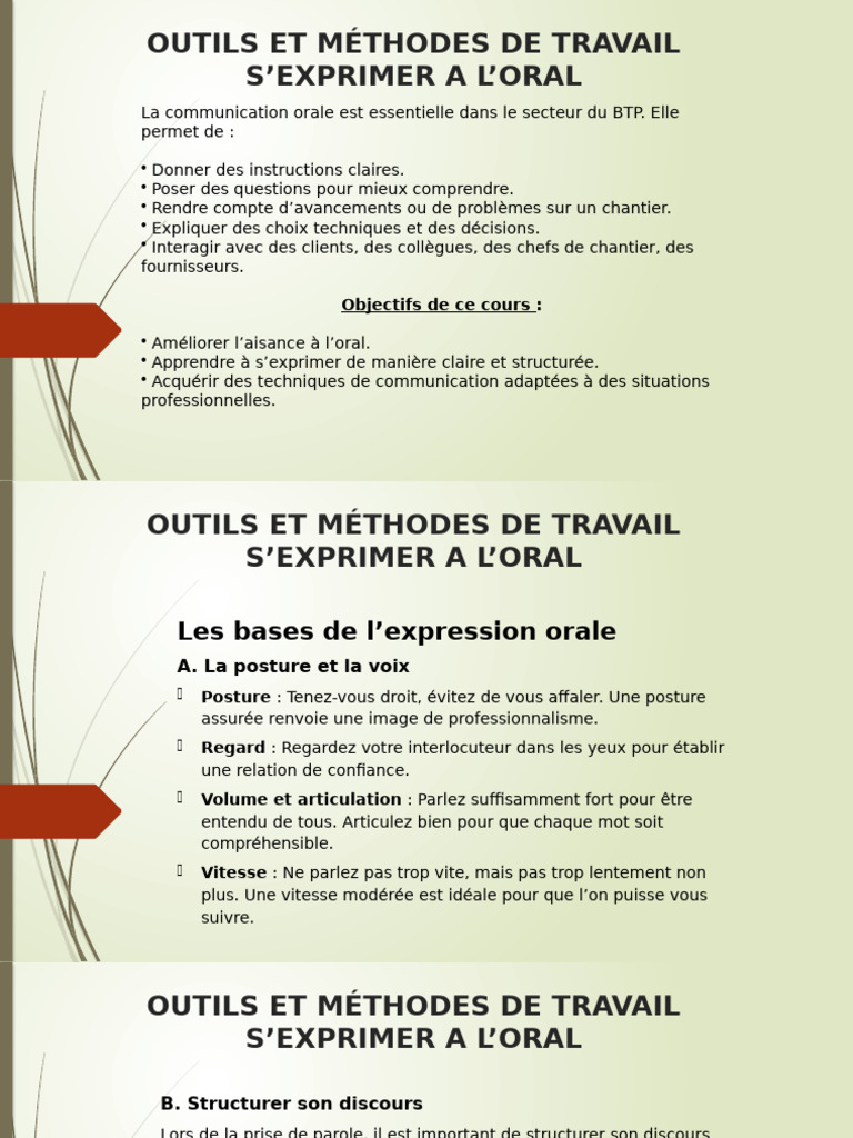 Améliorer son expression orale au BTP | PDF | Béton | la communication