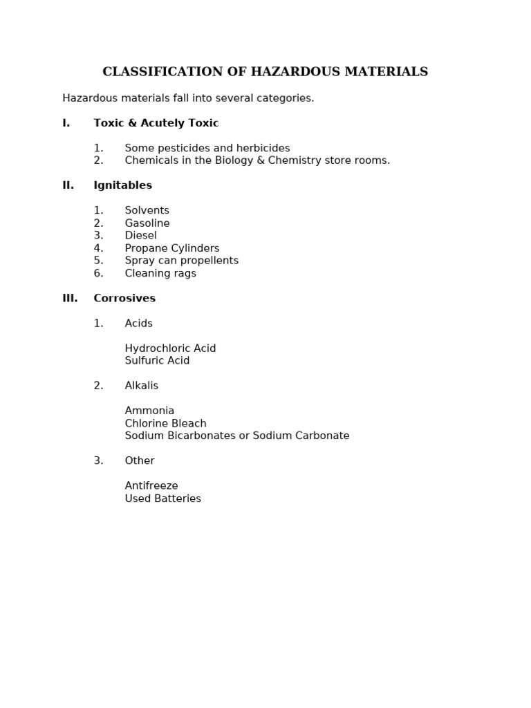 Classification of Hazardous Materials-2 | PDF