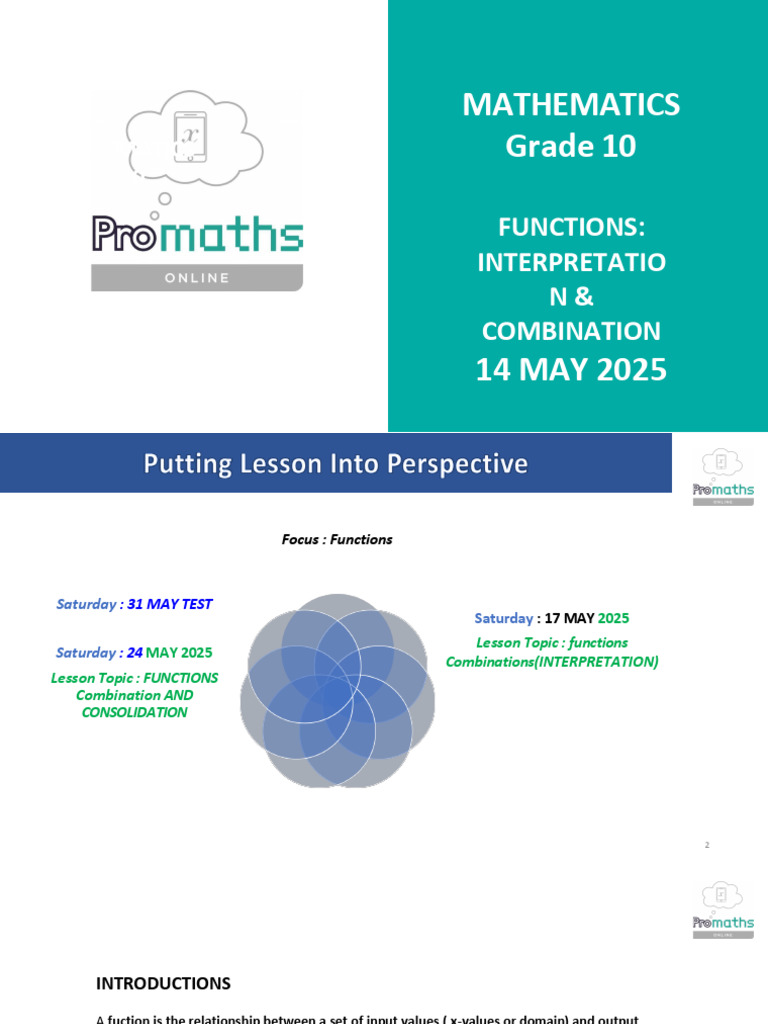 Grade 10 Functions Overview | PDF