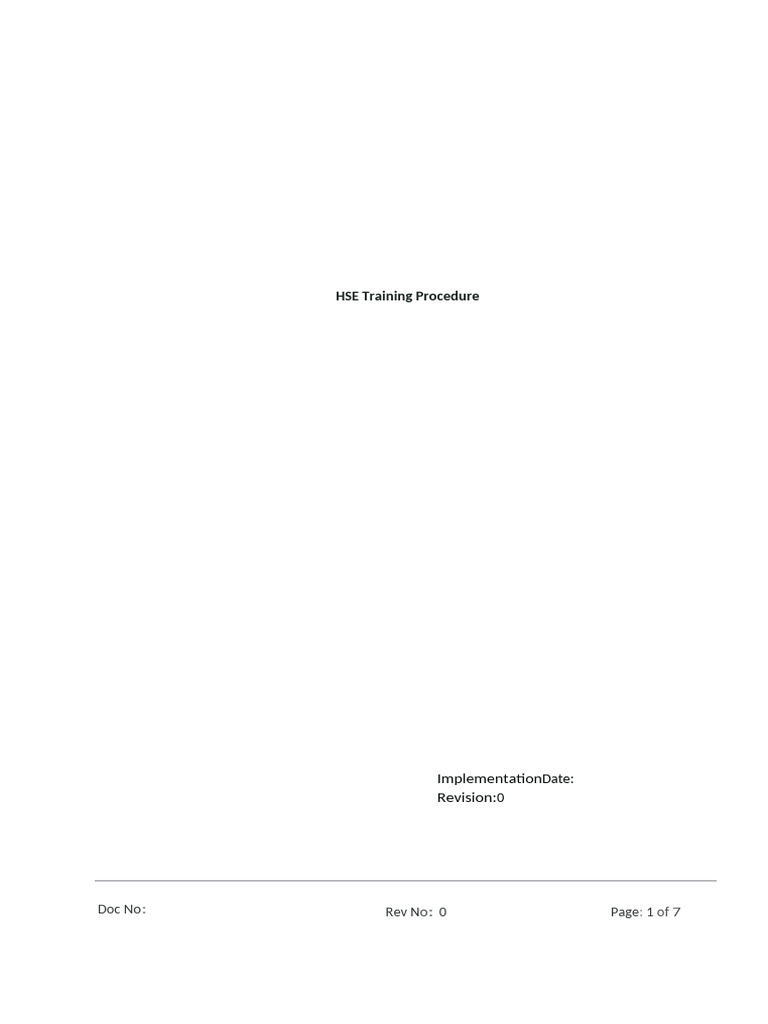 HSE Training Procedure Overview | PDF | Risk | Risk Assessment