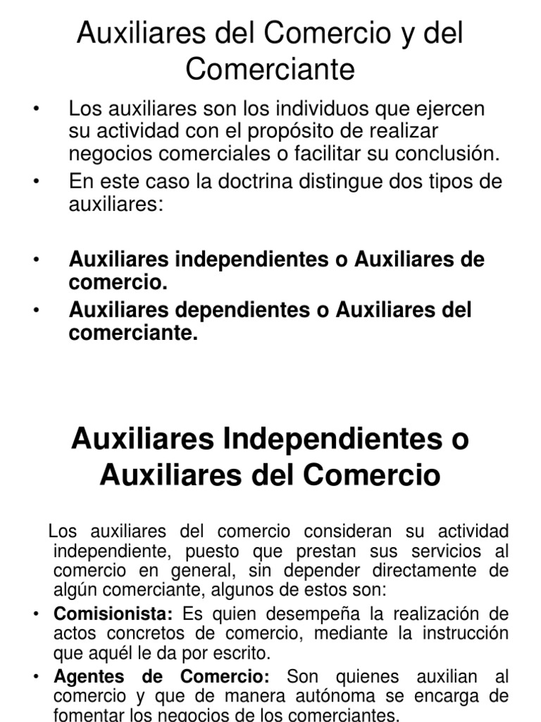 Auxiliares Del Comercio y Del Comerciante
