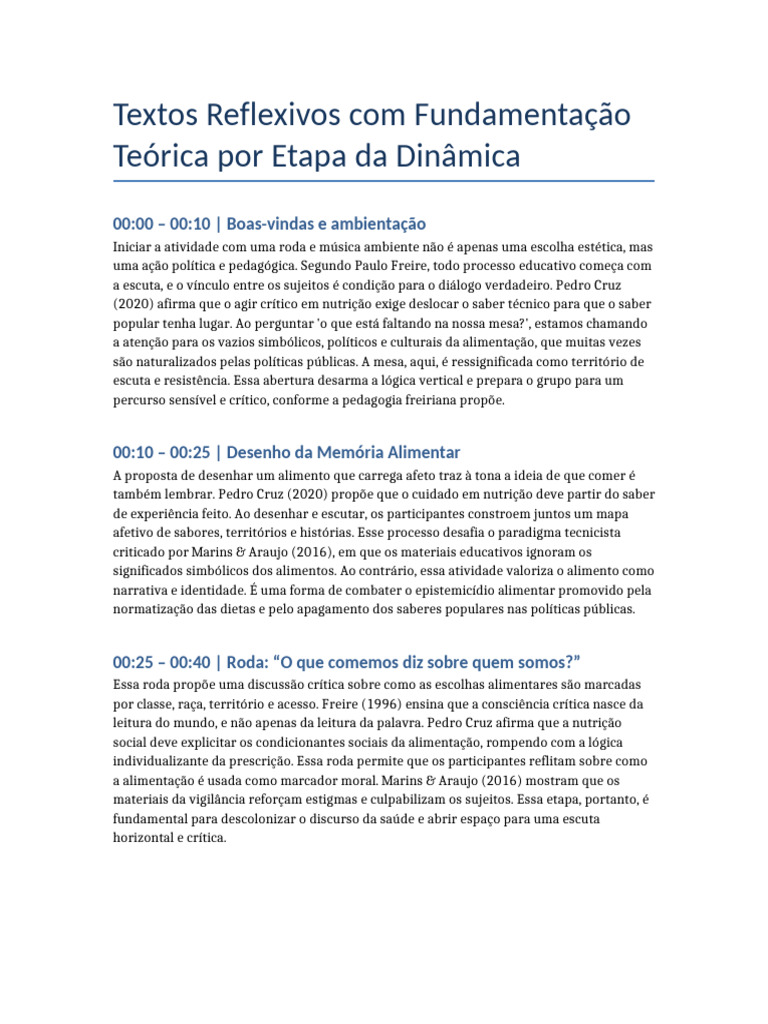 Textos Reflexivos Fundamentados Por Etapa | PDF | Pedagogia | Educação ...