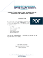 Certificados laborales ESE Hospital Juan Acosta
