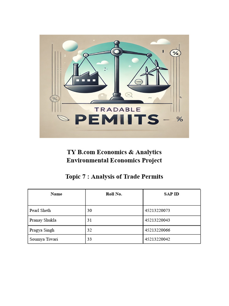 Analysis of Tradable Permits in Economics | PDF | Emissions Trading ...