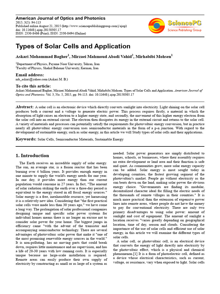 Biohybrid Solar Cell Applications | PDF | Photovoltaics | Solar Cell