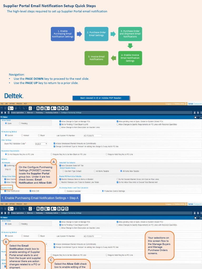 Deltek Costpoint 82 Set Up Supplier Portal Email Notification Quick ...