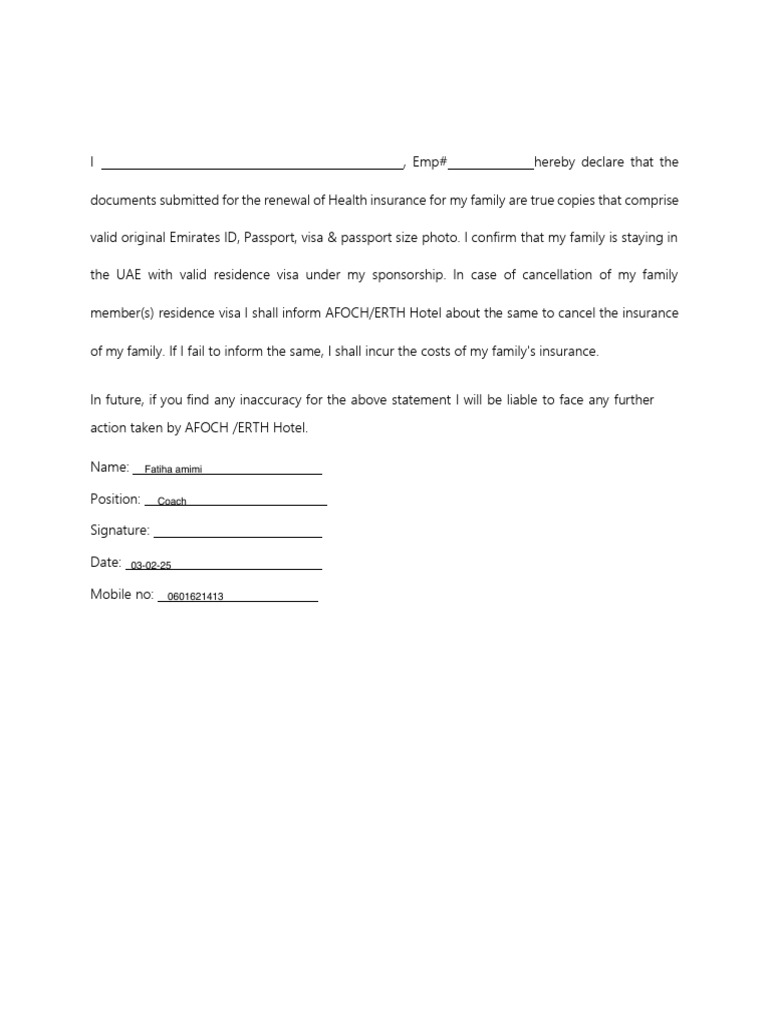 Self Declaration Form | PDF