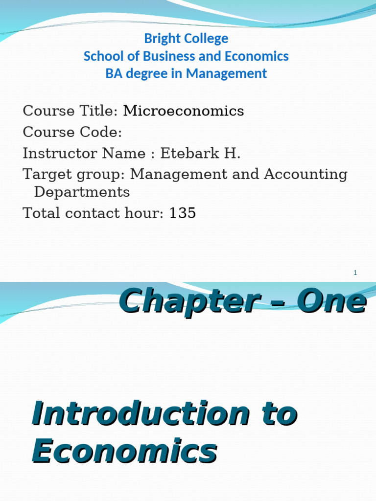 Microeconomics Course Overview and Concepts | PDF | Demand | Elasticity ...