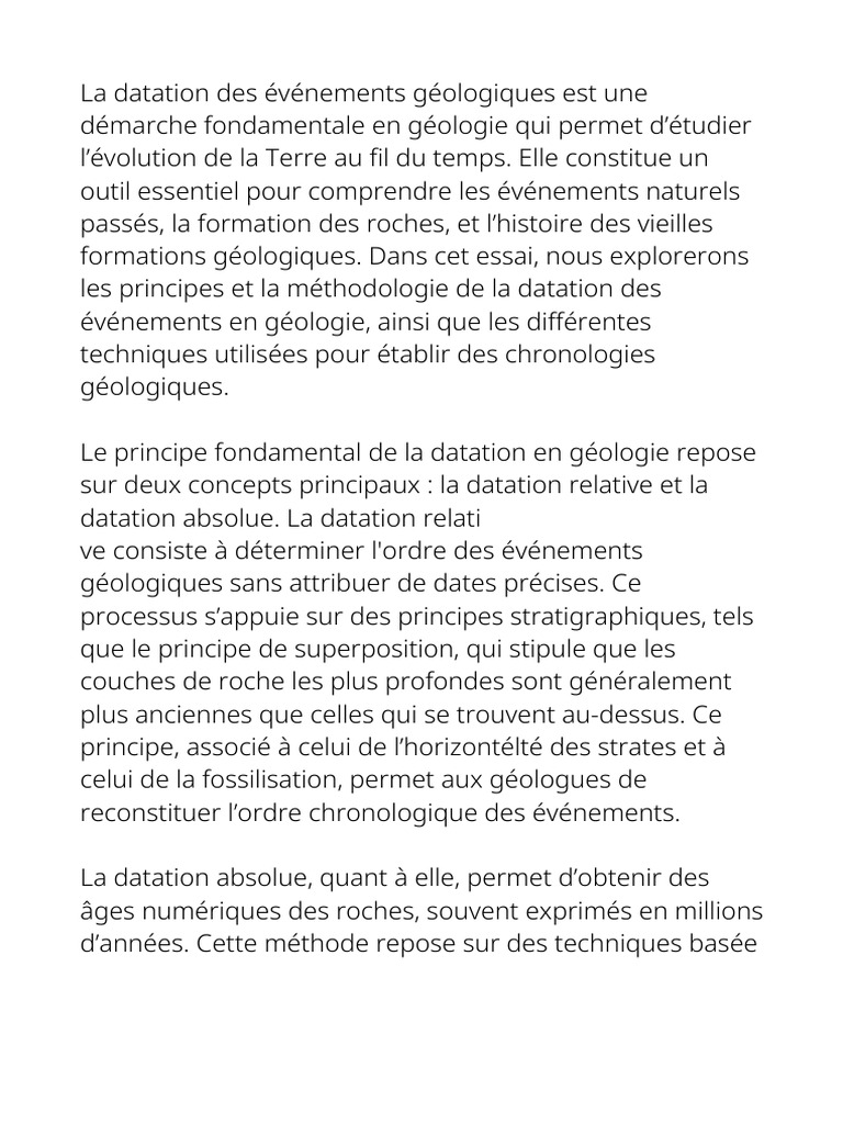 Méthodes de Datation en Géologie | PDF | Géologie | Sciences physiques