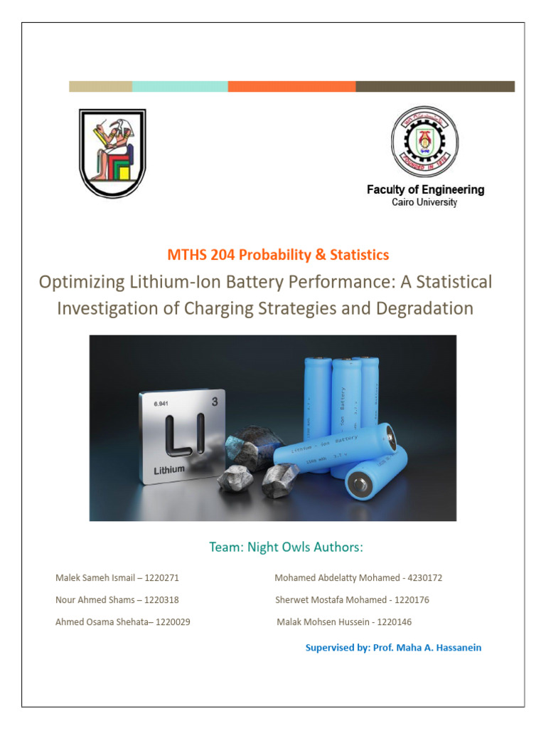 Statistical Analysis of Lithium-Ion Battery Performance | PDF | Lithium ...