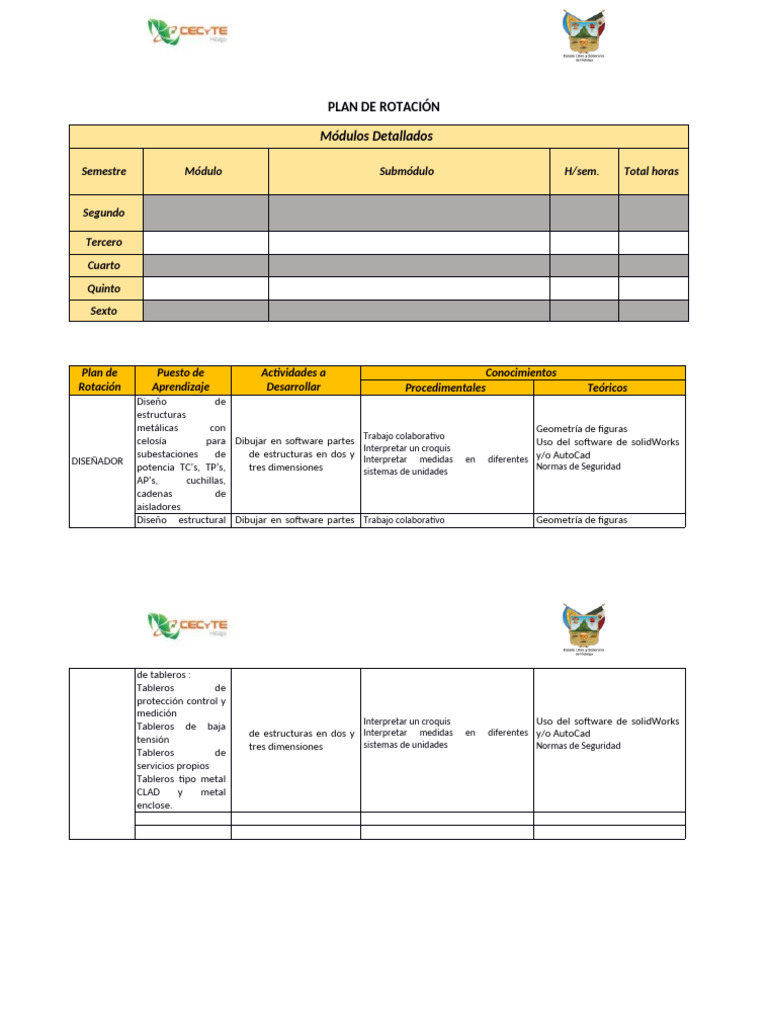Plan de Rotación para Diseñadores de Estructuras | PDF