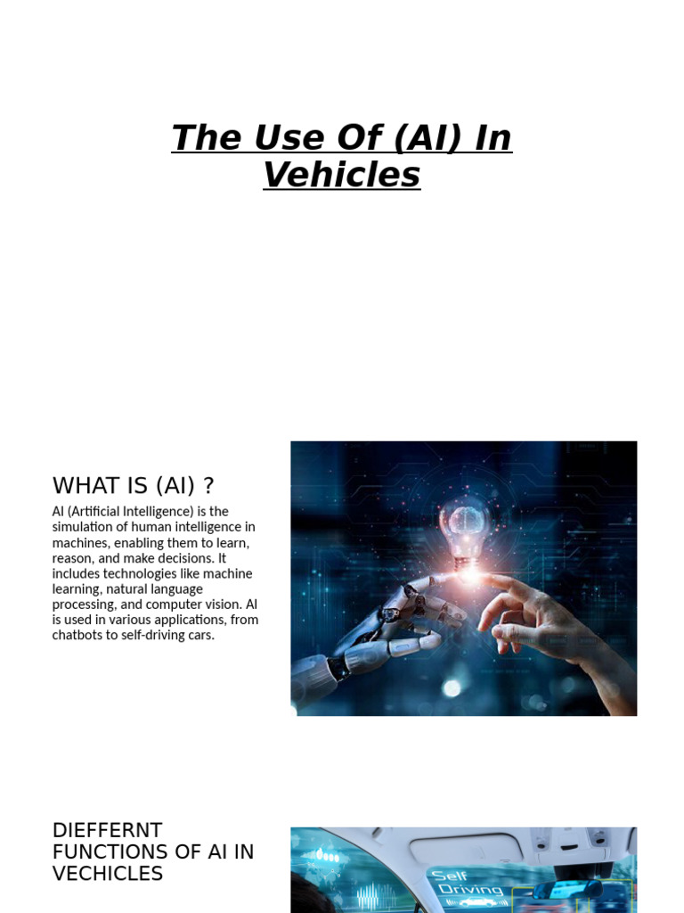 The Use of (AI) in Vehicles | PDF