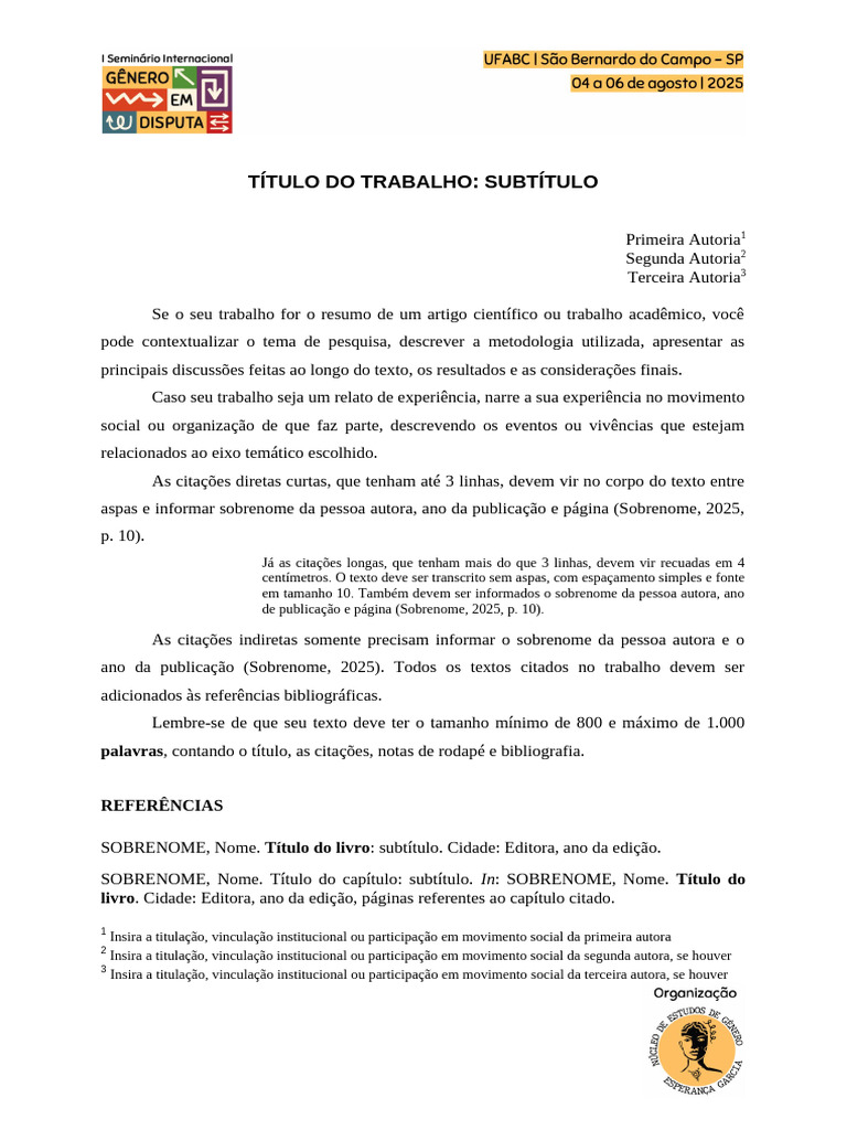 Guia de Citações e Estrutura Acadêmica | PDF | Citação | Publicações ...