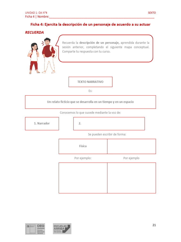 Lengunidad1sboa4estudiante Ok 21 25 Oa 4 Ficha 4 | PDF