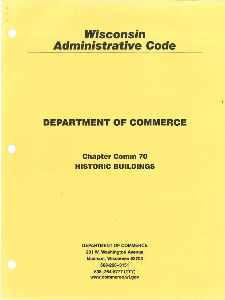 Wisconsin Historic Buildings Code | PDF | Building Code | Duct (Flow)