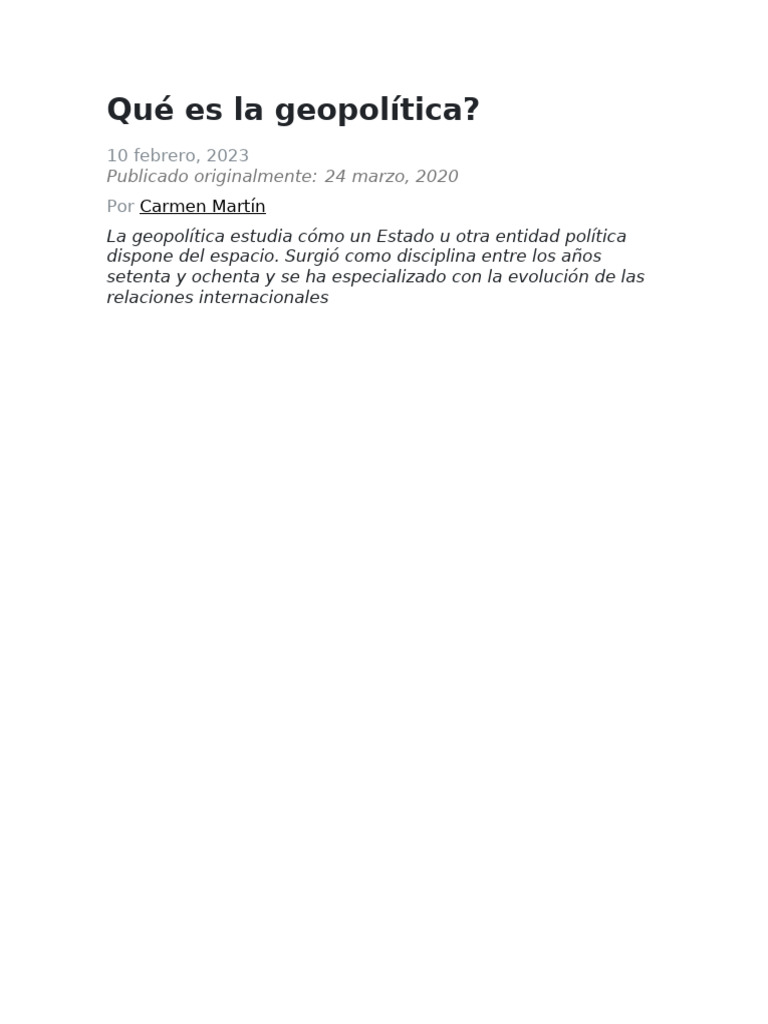 Introducción a la Geopolítica Actual | PDF | Geopolítica | nazismo