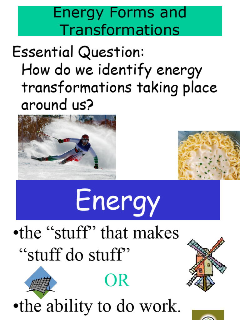 Energy Tranformation Grade 8 | PDF | Electricity | Nature