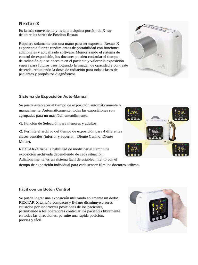 Rextar-X: Máquina Portátil de Rayos X | PDF | Rayo X | Dióxido de carbono